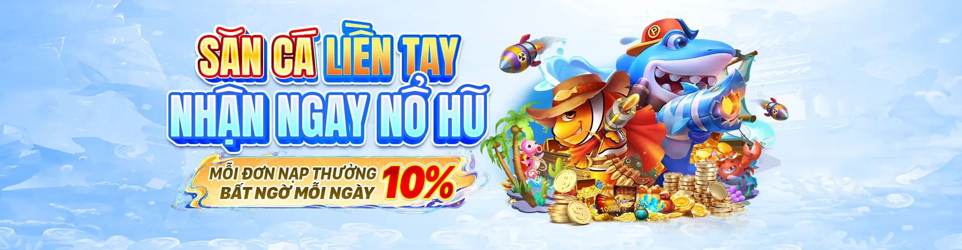 Hình ảnh chính trò chơi Bắn Cá Luck888 với đồ họa sống động và cá vàng